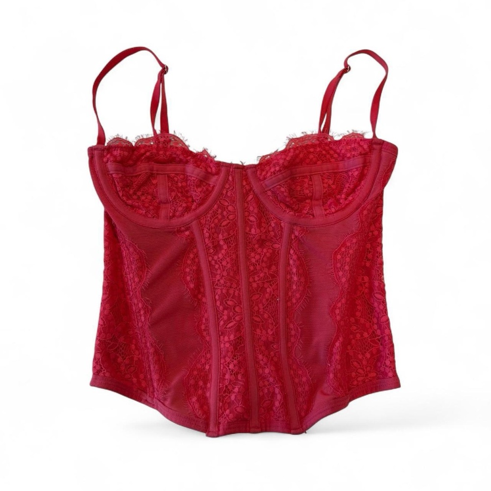 pink urban outfitters out from under corset in pink